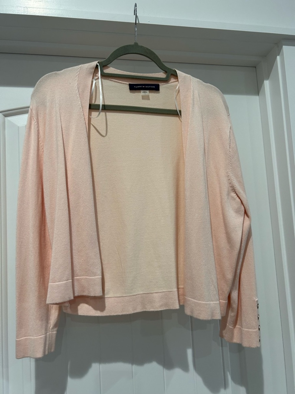 Tommy Hilfiger Women's Light Peach Open-Front Cardigan